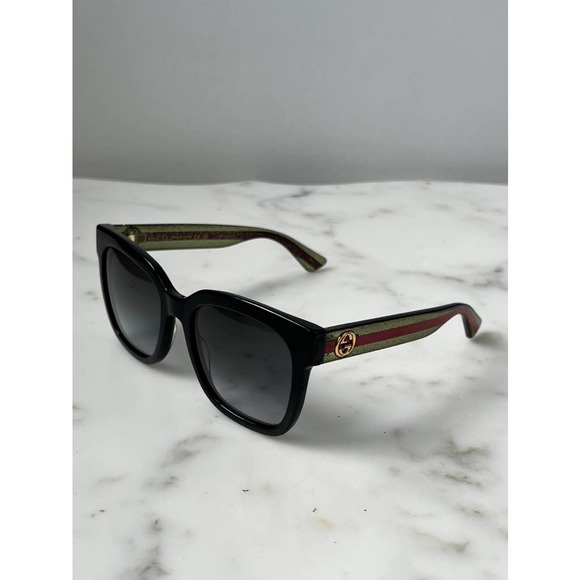 NEW Gucci GG0034SN Glitter Arm Black Sunglasses - Picture 8 of 10